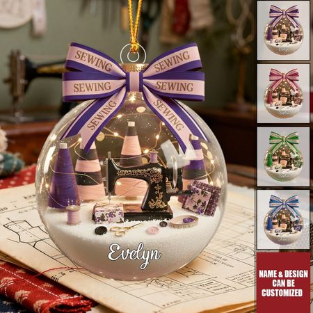 Sewing enthusiasts - Personalised acrylic Christmas ornament